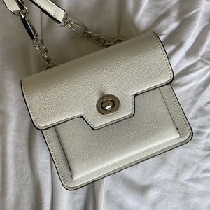 DONATED - NWOT cream vegan leather crossbody belt bag purse